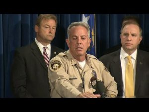 LISTEN CLOSELY - someone whispers to LV Sheriff during press conf. "Don't Go There" - when asked about Paddock's Car - happens at 35:50. play loud! - conspiracy