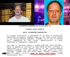 Stephen Paddock Autopsy Reveals Time Of Death At 1200 Hours (Noon) The NEXT DAY - conspiracy