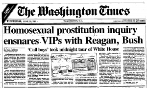 1989 "White House Call Boy Scandal" Reagan/Bush White House Pedophile ring - conspiracy