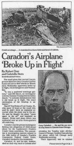 [1990] Gary Caradori dead in plane crash, private investigator looking into allegations of child sexual abuse, Franklin Credit Union pedophile ring scandal. - conspiracy