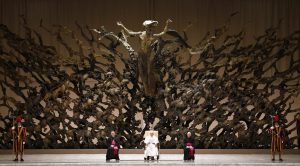 The Catholic Pope sitting on his demonic throne. - conspiracy